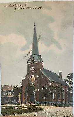 Vintage Postcard St. Paul's Lutheran Church #01919 Oak Harbor Ohio 1910 • $5.99