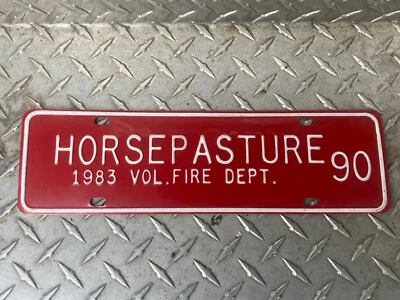 $94.95 • Buy Horse Pasture Virginia Va Fire Department License Plate Town Tag Topper Badge