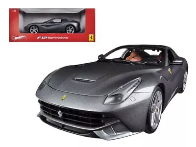 Ferrari F12 Berlinetta Grey 1/18 Diecast Car Model By Hot Wheels • $96.50