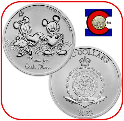 2023 Niue Disney Mickey & Minnie Made For Each Other 1 Oz Silver Coin In Capsule • $40.95