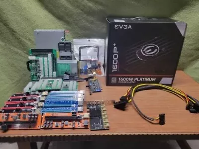 Eth-BTC-Cryptocurrency | 2 Mining Rig COMBO-MB/CPU/PSU/RAM/CABLES/FANS/PDU • $1100