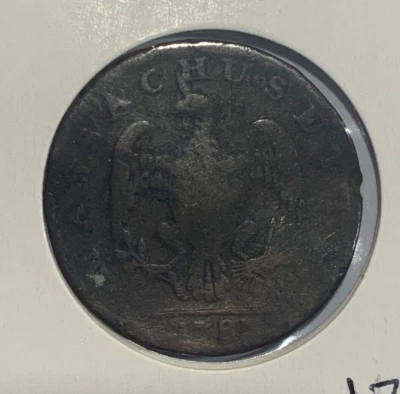 $199.99 • Buy 1787 United States Massachusetts Pre Federal 1 Cent Coin