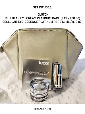 LA PRAIRIE PLATINUM RARE Clutch Cellular Eye Cream (3ml) Eye Essence (3ml) NEW • $77.99