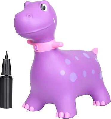 AOLIGE Dinosaur Bouncy Horse Hopper Ride On Animal Toys-Purple • $33.89