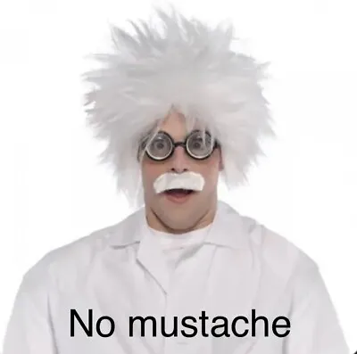 Mad Scientist Costume Kit Wig/Glasses/white Lab Coat/Einstein/Halloween/Cosplay • $19.14
