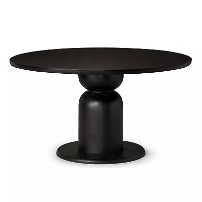 Maven Lane Mila Contemporary Round Wooden Dining Table In Refined Black Finish • $999