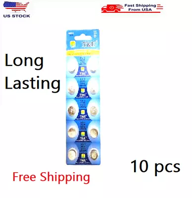 10 PACK LR44 AG13 L1154 357 LED Button 1.5V Cell Alkaline Battery Free Ship USA • $2.79