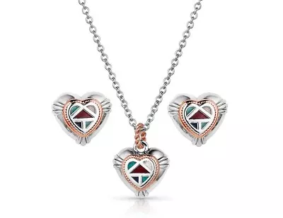 Montana Silversmiths Jewelry Set Womens Western Mosaic 20.5  JS5819 • $95