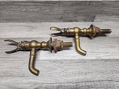Old Antique Haydenville Co. Brass Rabbit Ear Pedestal Faucets Spring Loaded USA • $125