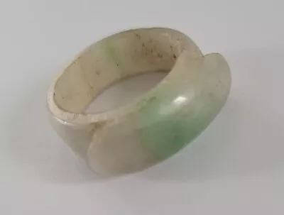 Old Vintage Natural Untreated Jade Jadeite Saddle Band Ring Size 7 • $69.99