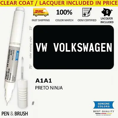 A1A1 Touch Up Paint For VW Volkswagen Black # A1 L041 PRETO NINJA Pen Stick Scra • $14.99