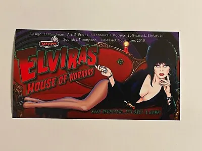 Elvira's House Of Horrors Stern Pinball Apron Instruction Card • $12.99