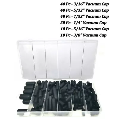 $29.60 • Buy 160x Rubber Carburetor & Vacuum Cap Assortment Kit Intake Vacuum Line 3/16- 3/8 