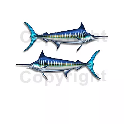 Striped Marlin Sticker Decal Fishing Boat Car Truck Camper Trailer F074 2 Pack • $3.99