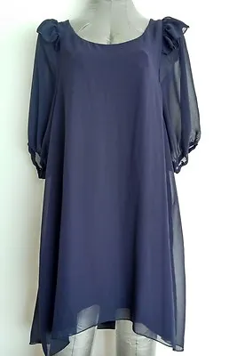 £6.99 • Buy ASOS Tunic Dress Size 10 Navy Dip Hem 3/4 Sleeves--BRAND NEW--