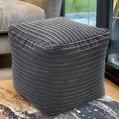 Jumbo Cord Beanbag Cube Large Pouffe Bean Bags In Plush Jumbo Cord Beanbags NEW • £28.99