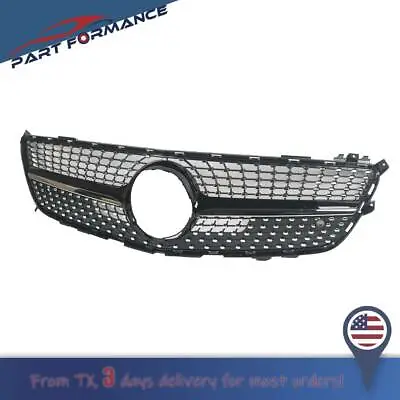 Diamond Front Grill For Mercedes-Benz R231 SL-Class Pre-facelift 2013-2016 Black • $160.54