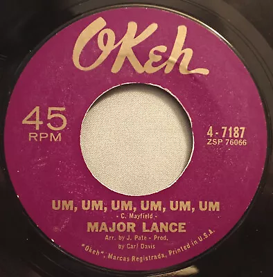 HEAR IT 60's R&B 45 Rpm Record Major Lance  Um Um Um Um. Um Um  From 1963 • $11