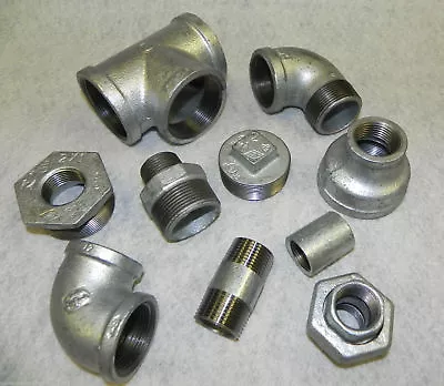 Galvanised Malleable Iron Pipe Fittings Bsp 1/8  - 4  - Huge Range - Great Value • £23.99