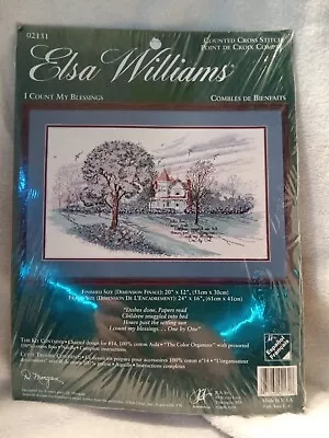 Elsa Williams Counted Cross Stitch   I COUNT MY BLESSINGS   D. Morgan Kit 02131 • $25