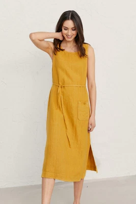 £24 • Buy Seasalt Women's Dress - Yellow Sketch Pad Dress - Regular - Sandstone