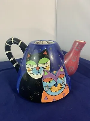 Milson & Louis Cat Teapot Handpainted Ceramic Colorful Kitties No Lid • $24.96