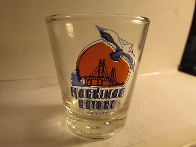 Mackinac Bridge  Mich.- Bridge Scene On Clear Standard Shotglass - New • $4.49