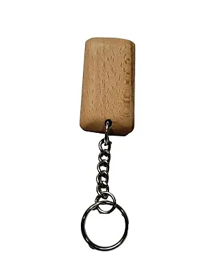 X2 Wooden Key Ring Perfect Keyrings For Home Hotel Car - Shape Convex Rectangle • £5.49