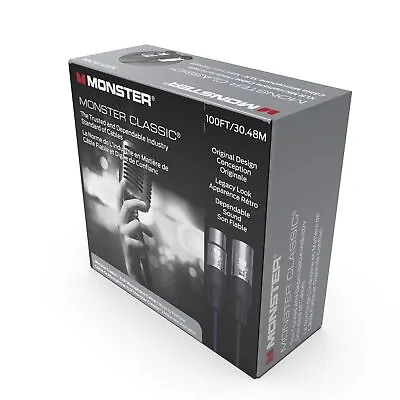 Monster 100’ Classic Microphone Cable - XLR Male To Female - CLAS-M-100WW • $179.99