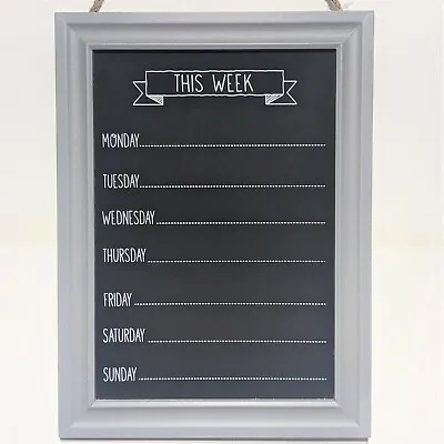 £12.95 • Buy Chalk Board Week Days Meal Menu Planner Events Notes Kitchen Organiser Plaque