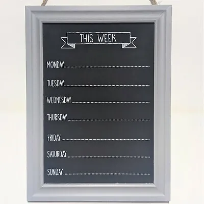 Chalk Board Week Days Meal Menu Planner Events Notes Kitchen Organiser Plaque • £12.95