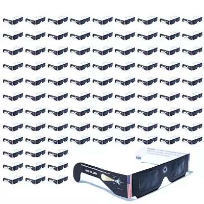 100 Pack NEW Solar Eclipse Glasses ISO Certified • $44.95