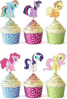 24 Pcs My Little Pony Cupcake Toppers Kids Birthday Party Supplies. • $6.90