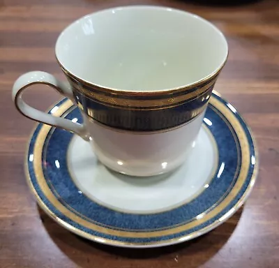Mikasa Grande Ivory Imperal Lapis China Tea Coffee Cup And Saucer Set • $15.95