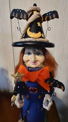 Vintage HALLOWEEN WITCH Nutcracker BATS Witch Broom WITCH HAT🎃 🖤  • $68.99