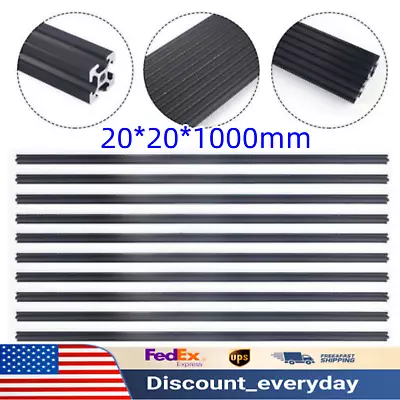 10Pcs  2020 T-Slot Aluminum Extrusion Kit Black For CNC 3D Printer 20*20*1000mm  • $74