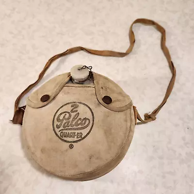 Vintage Palco Aluminum Canteen 2 Quart-Er Military Camping W/Crossbody Canvas (Y • $11.69