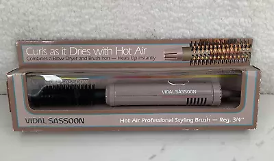 Vtg Vidal Sassoon Hot Air Professional Styling Brush 3/4” VS-171 Retro 90s Hair • $49.95