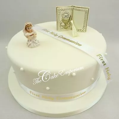 1st First Holy Communion Girl Or Boy Bible Ribbon Cake Topper Ornaments • £3.49