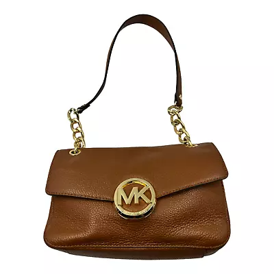 Michael Kors Fulton Acorn Brown Small Shoulder Flap Leather Bag NWOT • $100