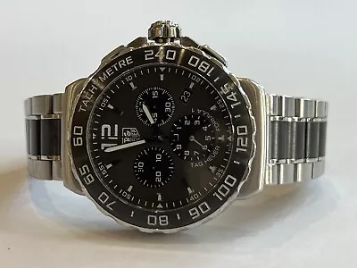 Tag Heuer Formula 1 Chronograph Steel & Ceramic Quartz Watch CAU1115 • $850