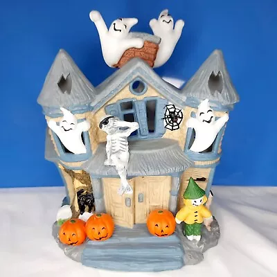 PartyLite Haunted House Tealight Candle Holder  P731 Retired Ghosts Skeleton • $30.35