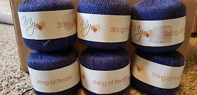 Lot Of Muench String Of Pearls Blue Metallic Yarn • $21