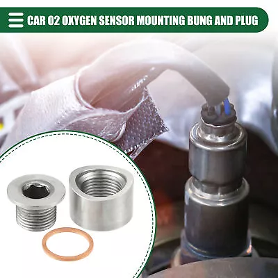 Car O2 Oxygen Sensor Mounting Bung And Plug Notched Style 26x17.5mm 1 Set • $9.39