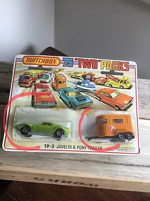 Matchbox  75 Twin Pack Tp3 Mint Models.lime Green Green Javelin And Pony Trailer • $80.43