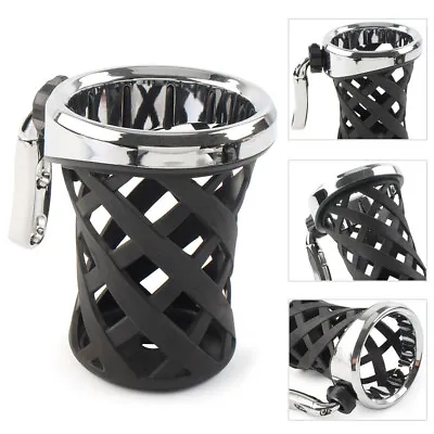 Handlebar Cup Holder Drink W/ Mesh Basket Mount Longer For Harley Motorcycle • $27.68