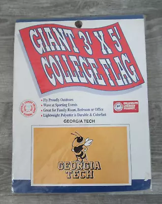 Georgia Tech Yellow Jackets Vtg 3x5 Indoor Outdoor Flag NCAA Football Tailgate • $5.99