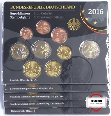 FRG 5 X 5.88 € Original Bl. With 2 € Dresden Kennels From 2016 A-J In PCS 1268383 • £87.90