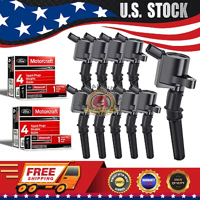 Ignition Coil Packs For Ford F150 Expedition Explorer & Motorcraft Spark Plugs • $104.90