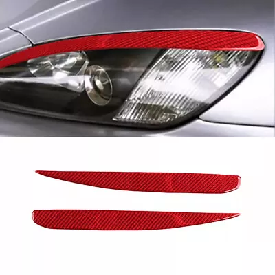 For 2000-09 Honda S2000 Red Carbon Fiber Headlight Eyebrows Eyelids Cover Trim • $20.66